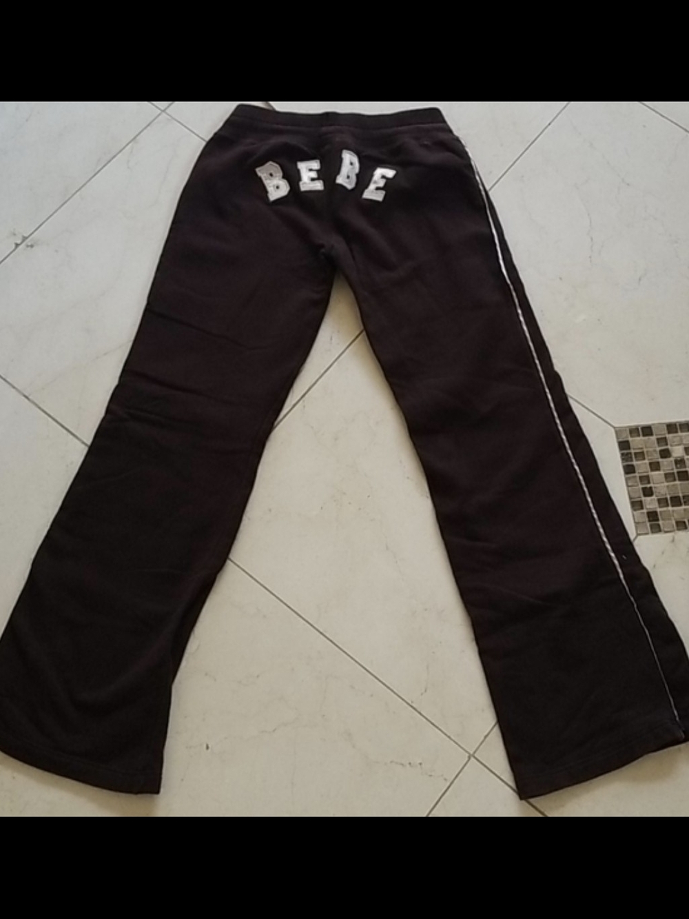 bebe Brown Pants with White Side Stripe and Back Logo